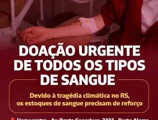 O Hemocentro do Estado do Rio Grande do Sul (Hemorgs) em Porto Alegre pede que doador de sangue faça agendamento